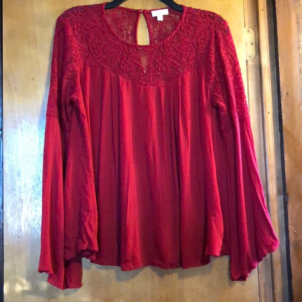 Red Lace Blouse